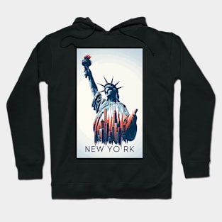 The Statue of liberty New York Abstract Cityscape Hoodie